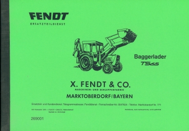 Ersatzteilliste für Fendt Typ Baggerlader TS65